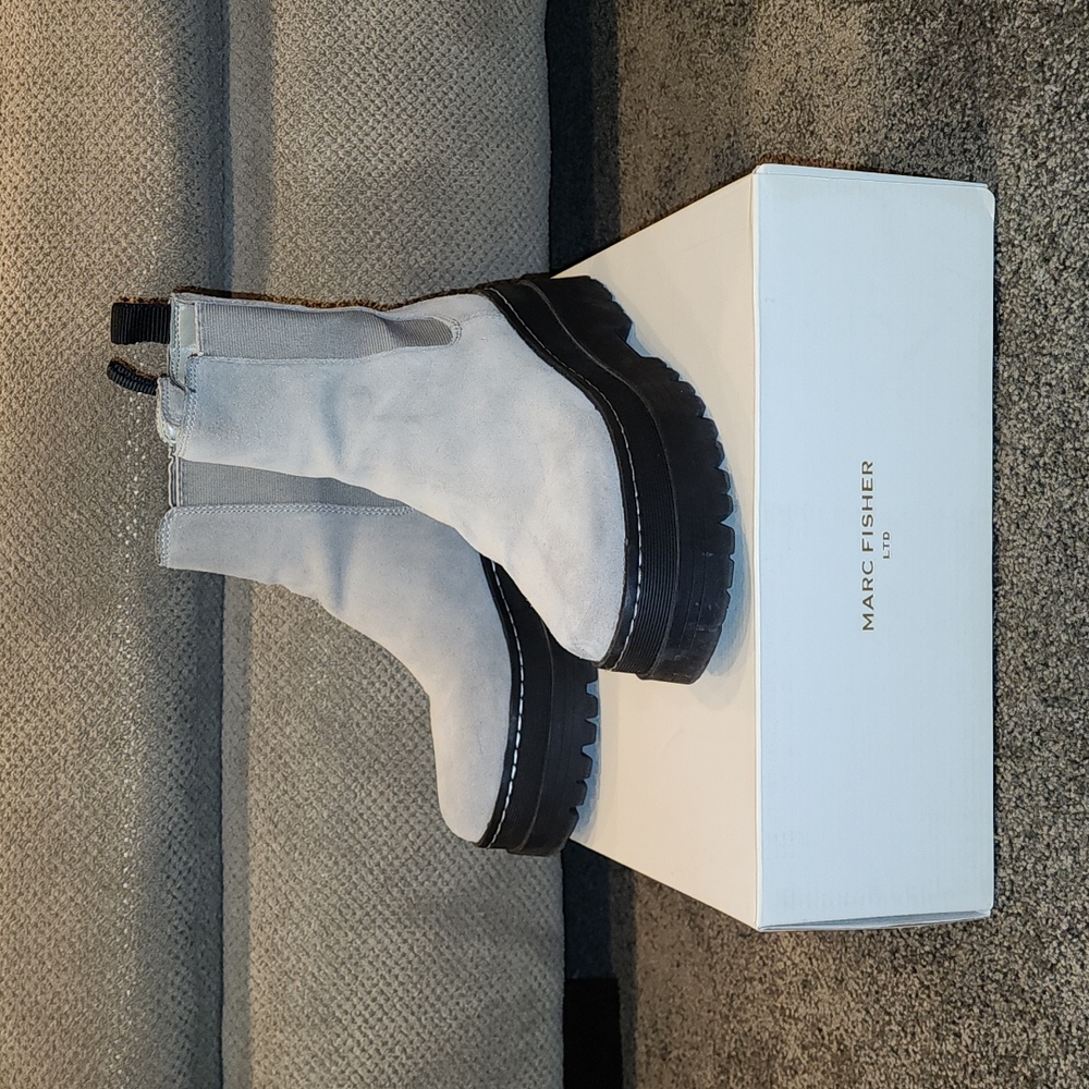 Marc Fisher light gray Pauline Lugsole Boots